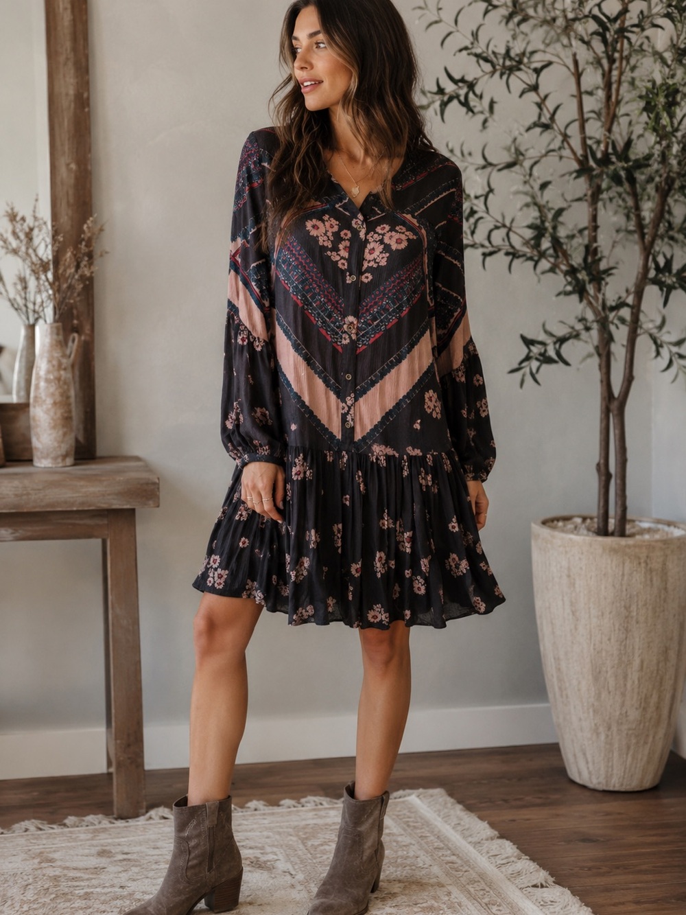 Free People Floral Tiered Dress (891234) 🌼
